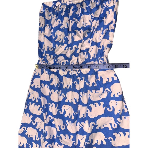 Lilly Pulitzer Tusk in Sun Blue Elephant Windsor Strapless Pull On Dress ‎ XXS - Picture 3 of 7
